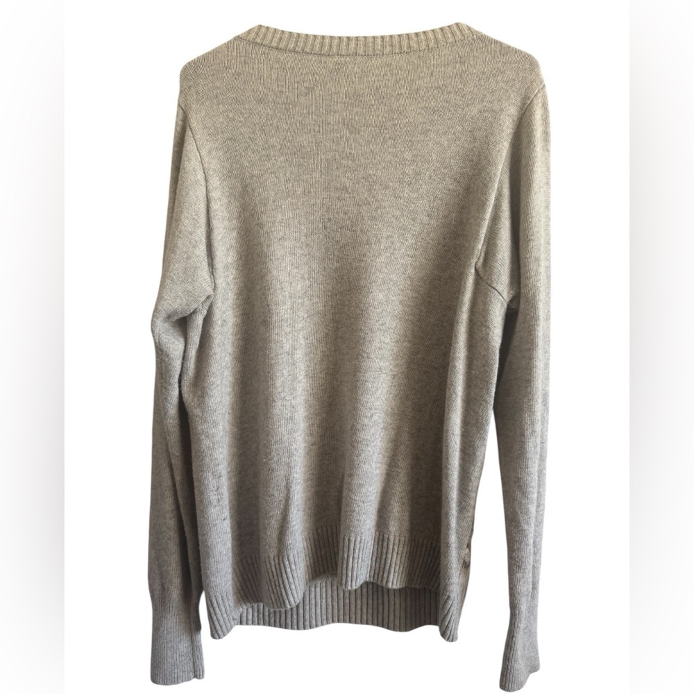 J. Crew Fair Isle Nordic Geometric Merino Wool Blend Gray Sweater Size Large - Picture 5 of 12